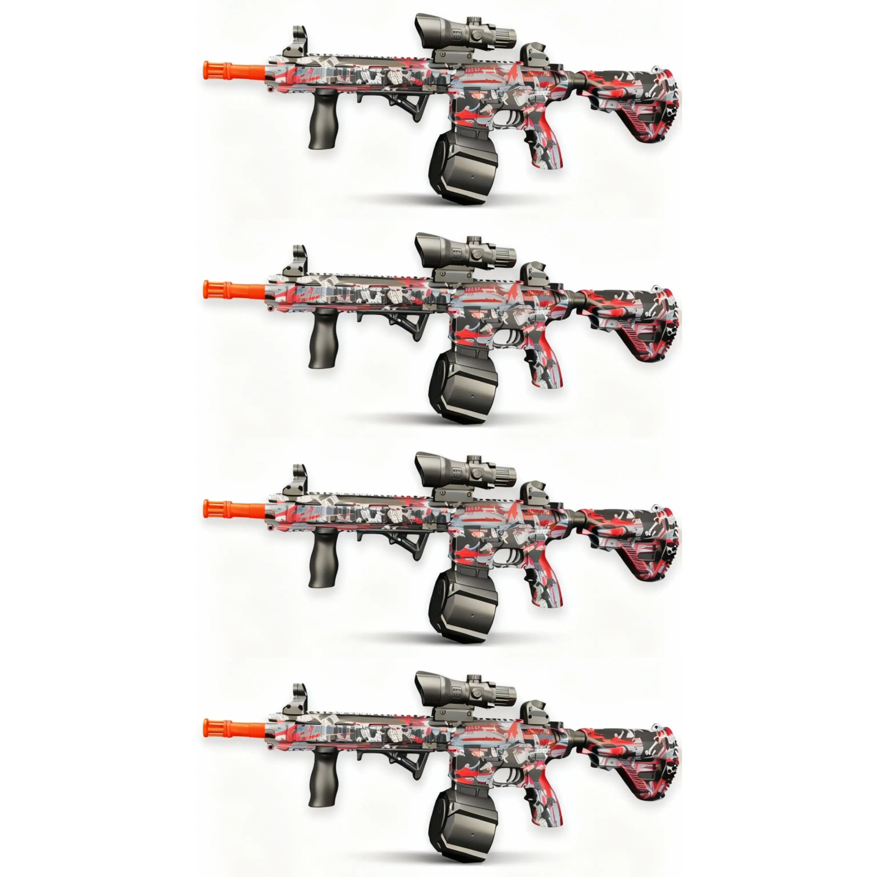 4x Raptor M4 Crimson Skin Gel Blaster