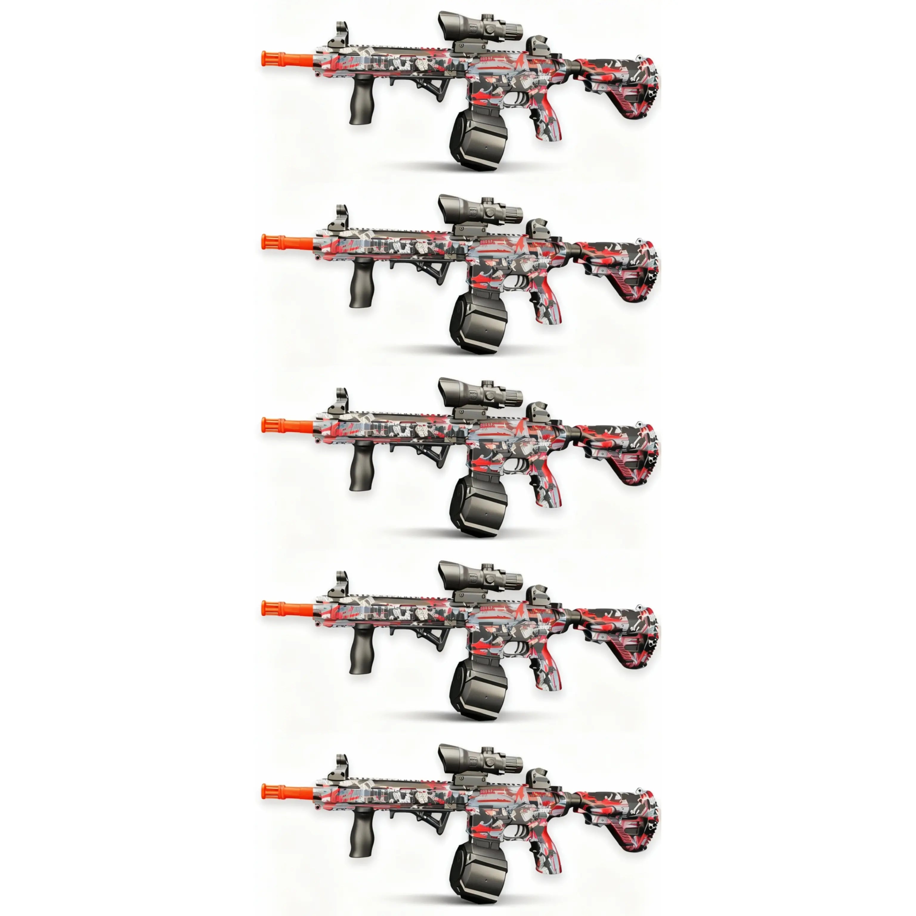 5x Raptor M4 Crimson Skin Gel Blaster