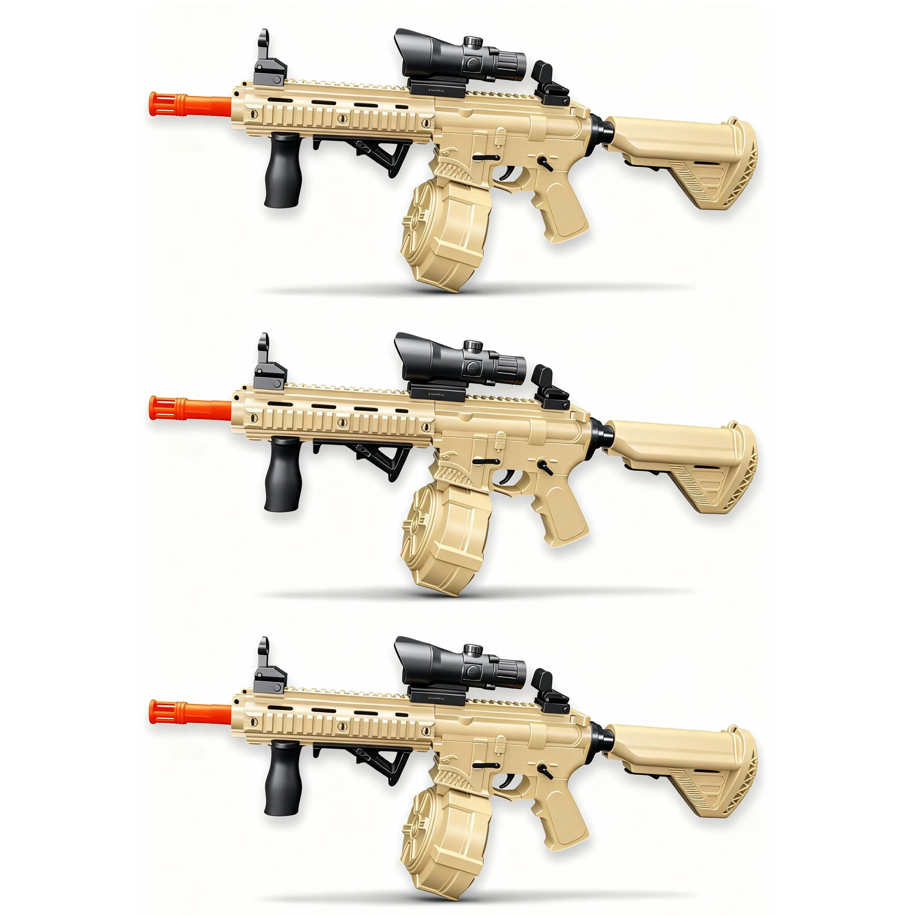 3x Raptor M4 Sandstrike Skin Gel Blaster