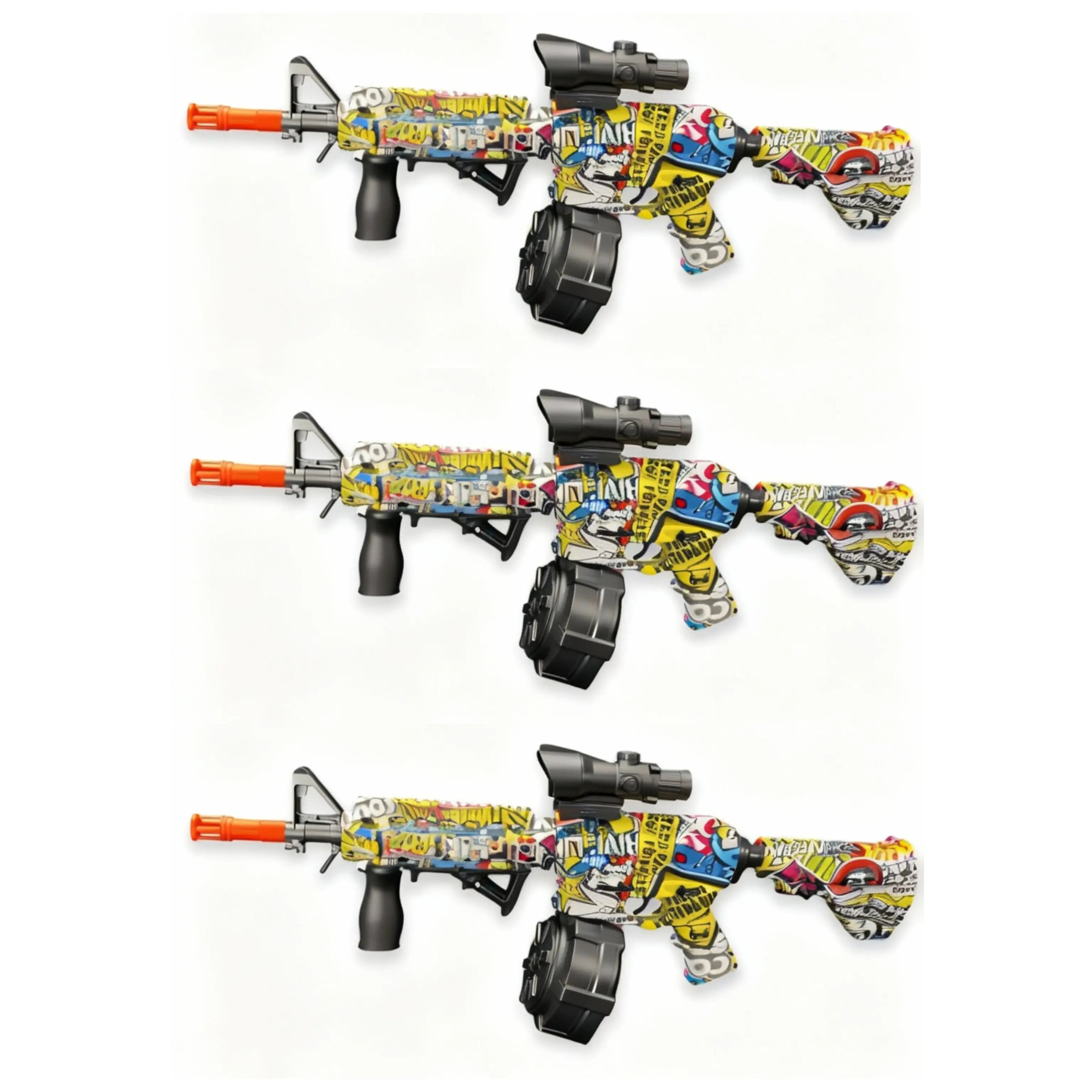 3x Raptor M4 Urban Skin Gel Blaster
