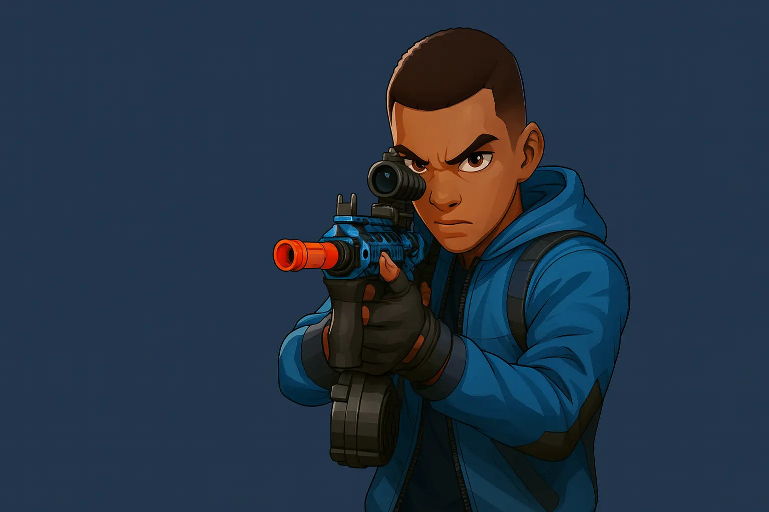 Character holding frostbite skin water gun