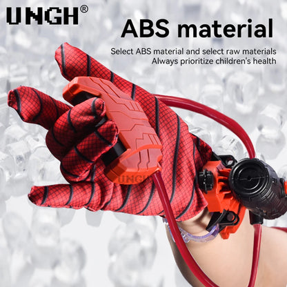 Red and black children's drill with Spider-Man design, featuring UNGH branding and ABS material text.